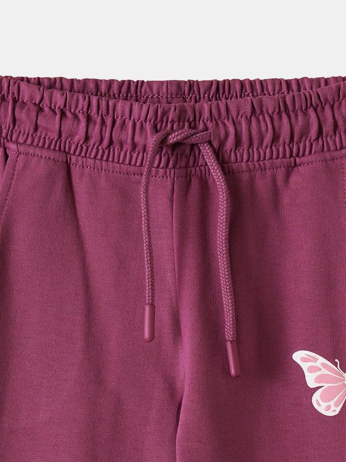 Girls Cotton Regular Fit Drawstring Waist Cuffed Hem Joggers