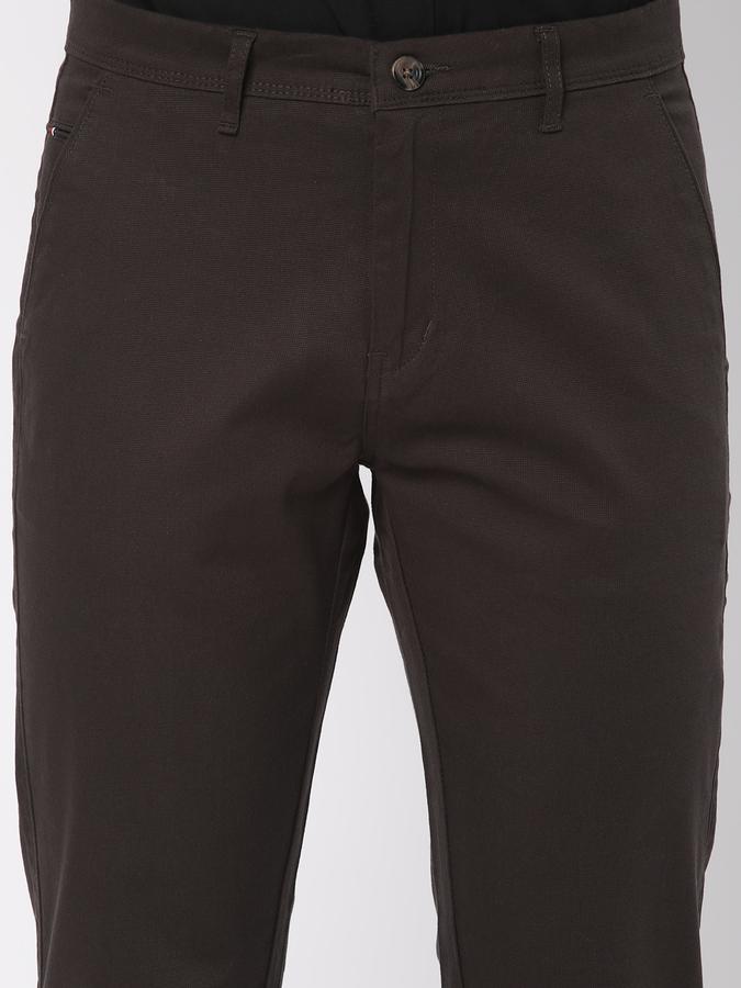 R&B Men Grey Casual Trousers image number 3