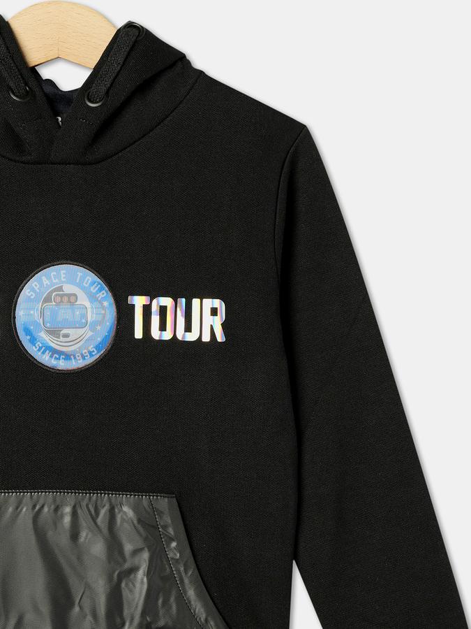R&B Boys' Black Printed Sweatshirt