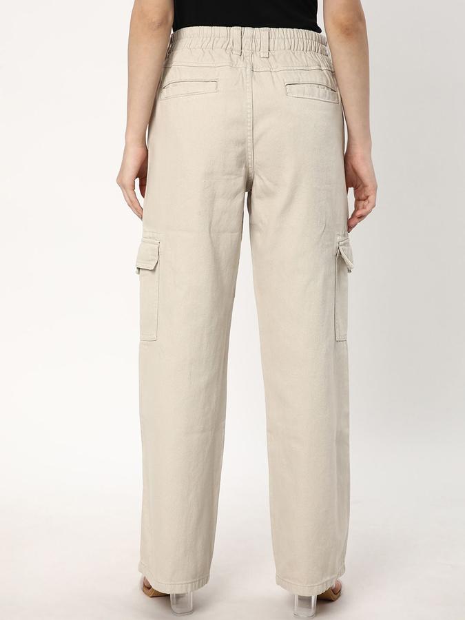 R&B Women Beige Relaxed Fit Mid-Rise Jeans