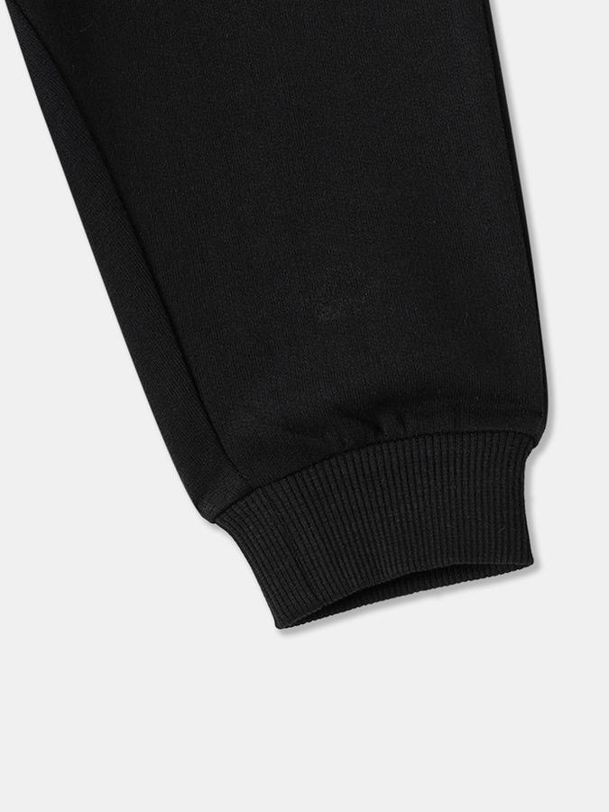 R&B Boys' Black Printed Trousers