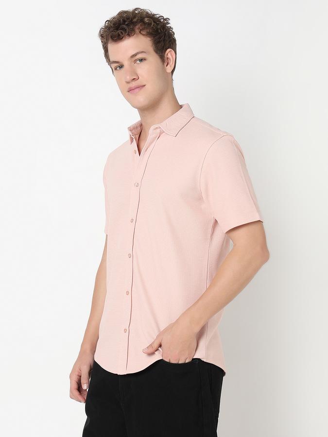 R&B MEN'S YOUNG Short Sleeve KNIT TEXTURE SHIRT image number 2