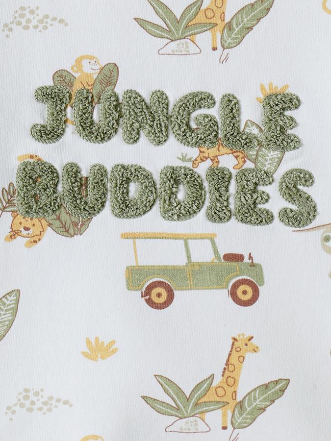 Boys Cotton Graphic Print Sweatshirt And Trousers Set