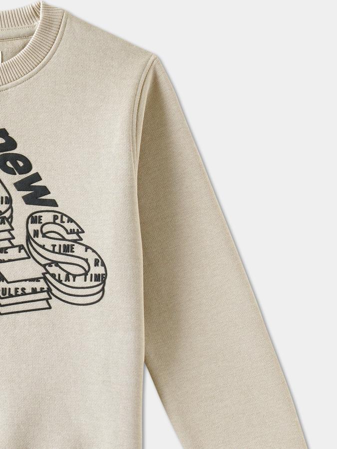 Boys Cotton Blend Relaxed Fit Crew Neck Graphic Sweatshirt