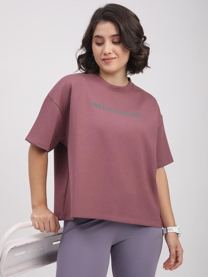 Women Viscose Blend Relaxed Fit Crew Neck Graphic Top
