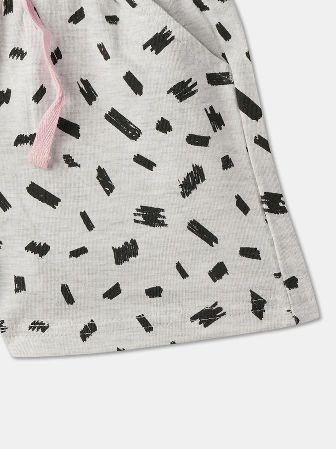 Girls Cotton Regular Fit Drawstring Printed Shorts
