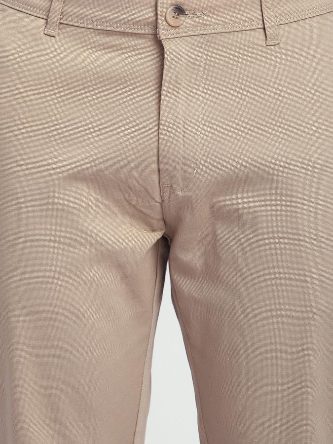 Men Cotton Slim Fit Flat Front Solid Trousers