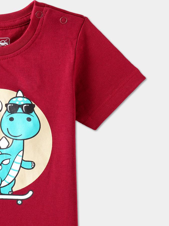 Boys Cotton Regular Fit Crew Neck Graphic T-shirt