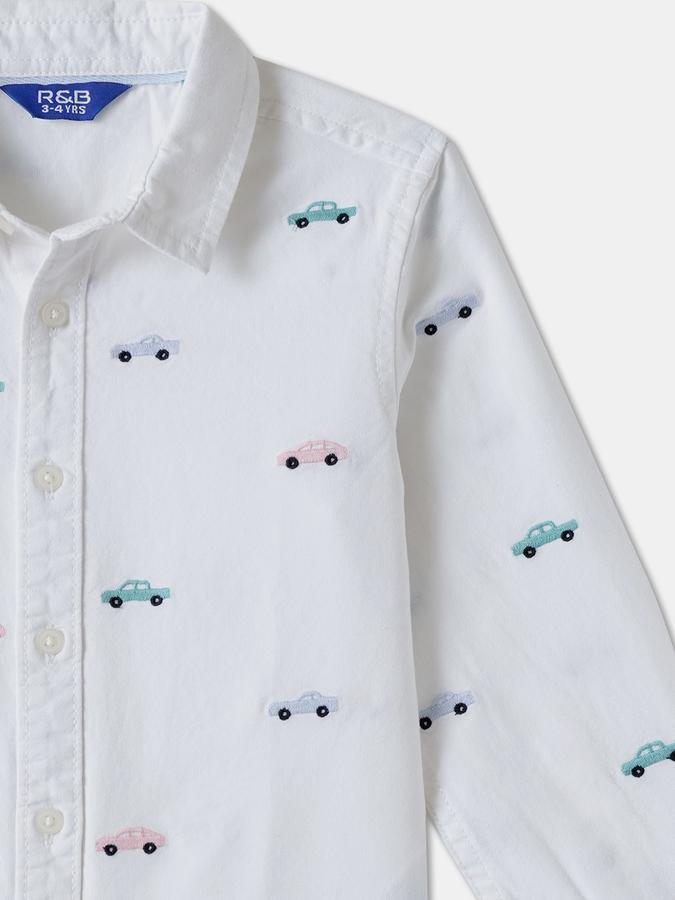 R&B Boys' Ivory Embroidered Shirt