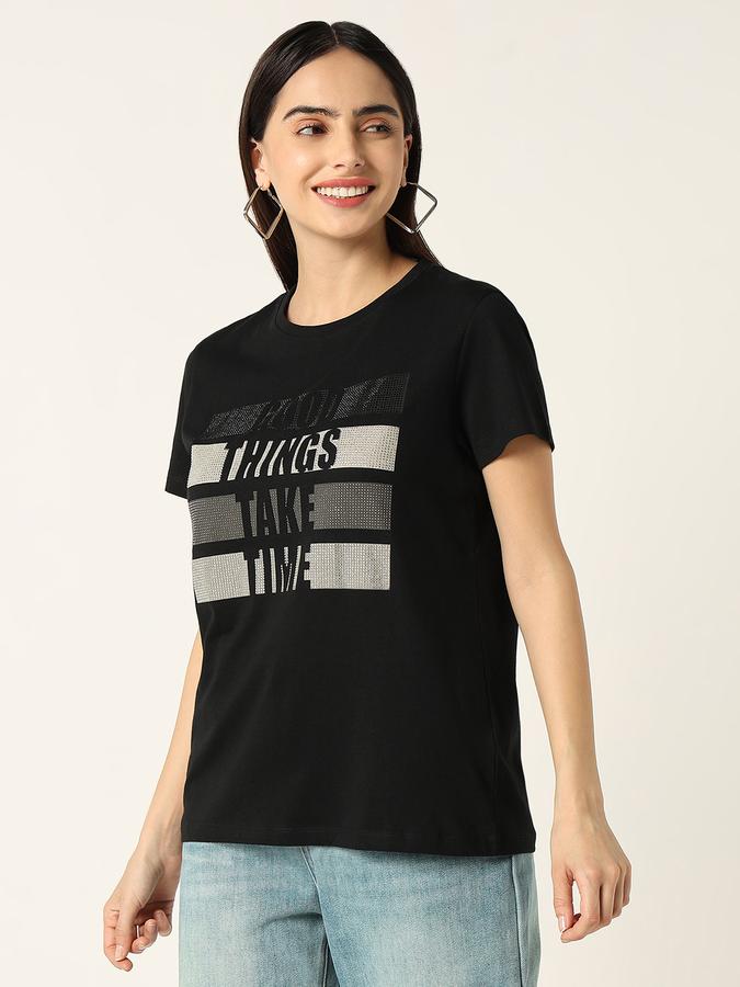 Women Embellished T-shirt image number 2