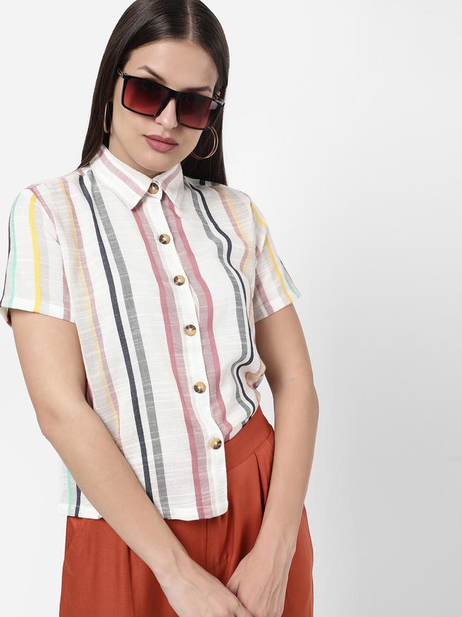 R&B Women's Button Down Striped Shirt image number 0