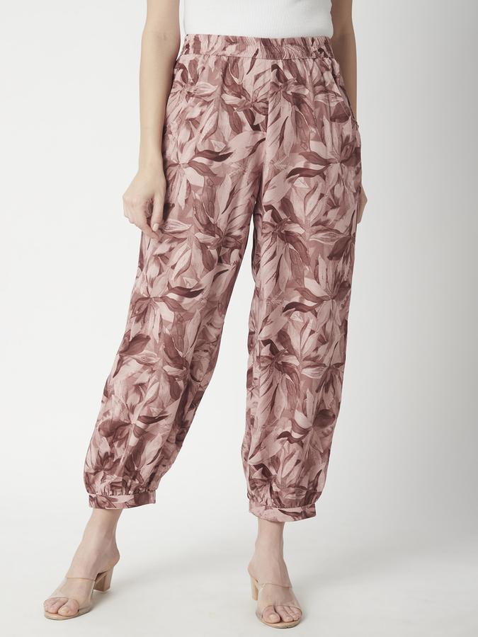 Women Viscose Jogger Elasticated Waist Printed Trousers
