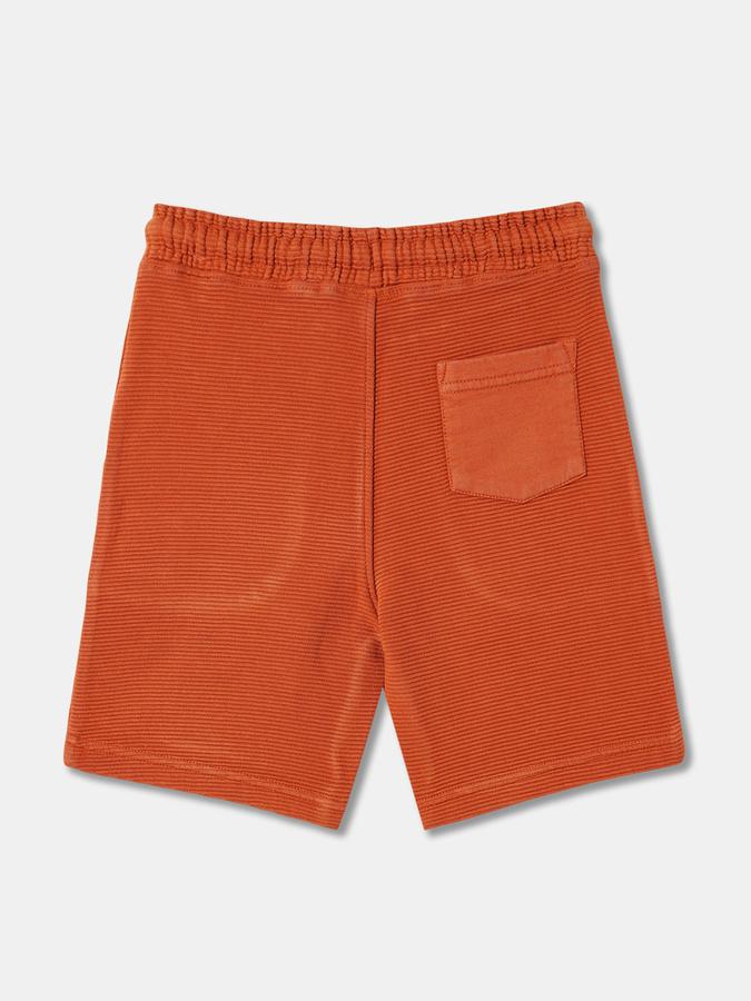 Boys Cotton Relaxed Fit Elastic Waist Clean Hem Shorts