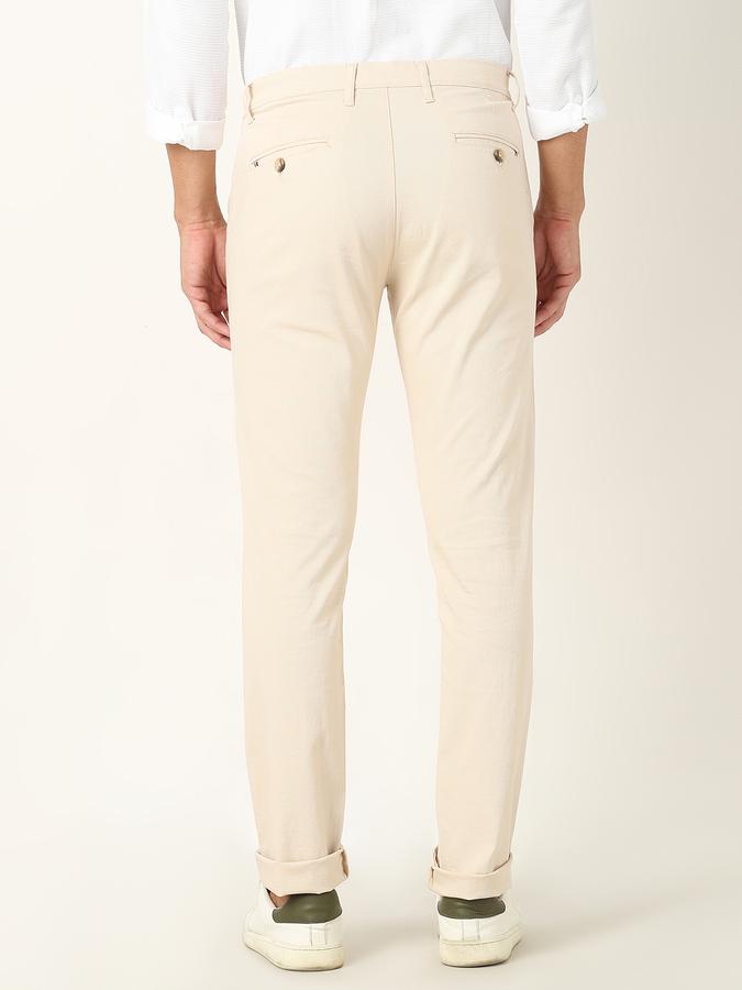 Men Slim Fit Flat-Front Trousers image number 3