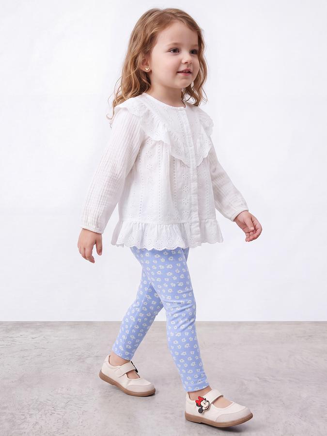 R&B Girls Blue Floral Print Elasticated Waist Leggings