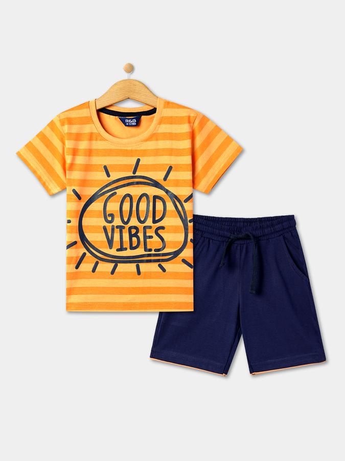 R&B Boys Orange Pyjama Sets