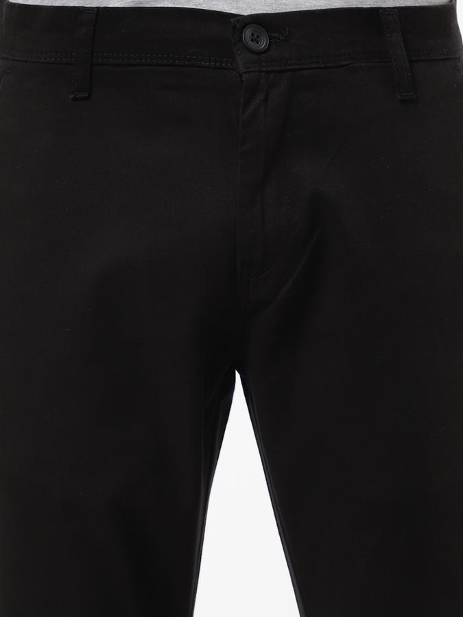 R&B Men Black Casual Trousers image number 3