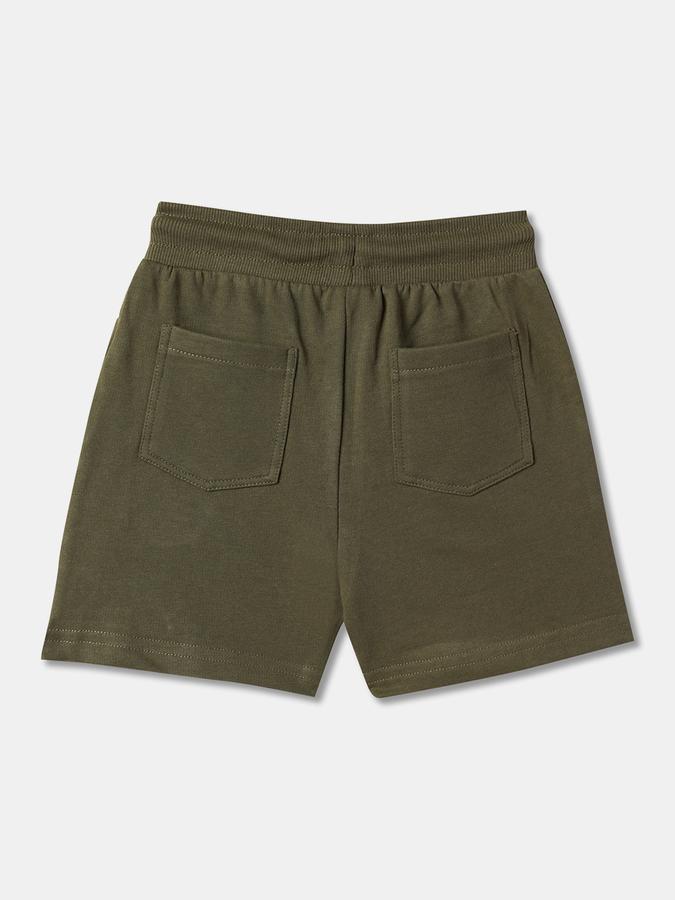Boys Flat-Front Regular Fit Shorts with Applique image number 1