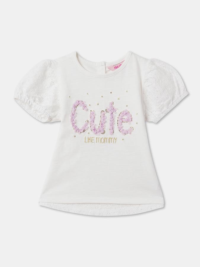 Girl Round-Neck Embellished Top image number 0