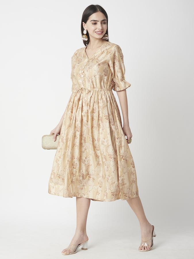 Women Polyester Printed Fit And Flare Ethnic Dress