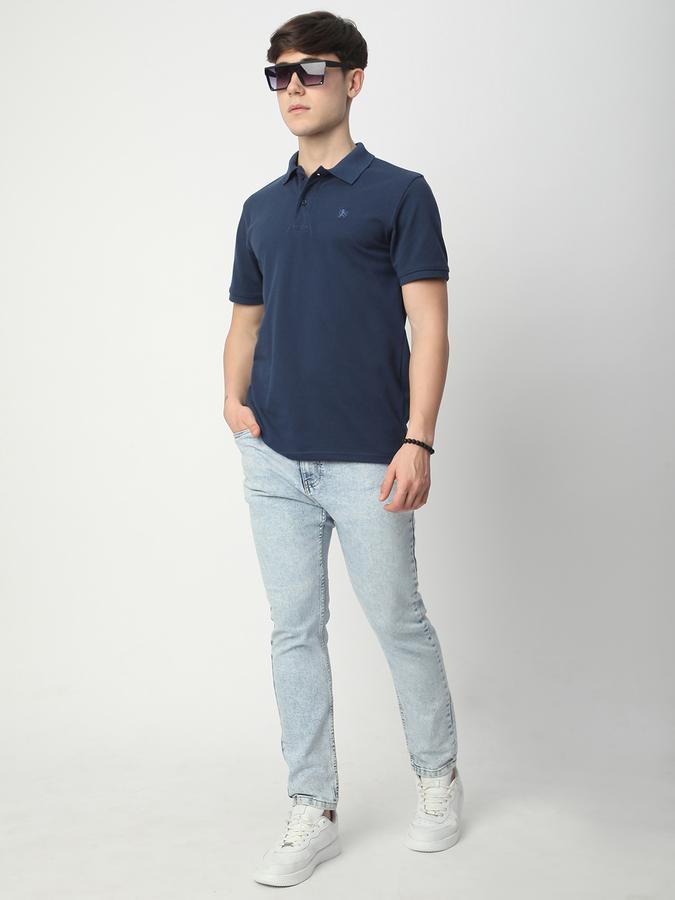 Solid Men Peter Pan Collar T-Shirt image number 1