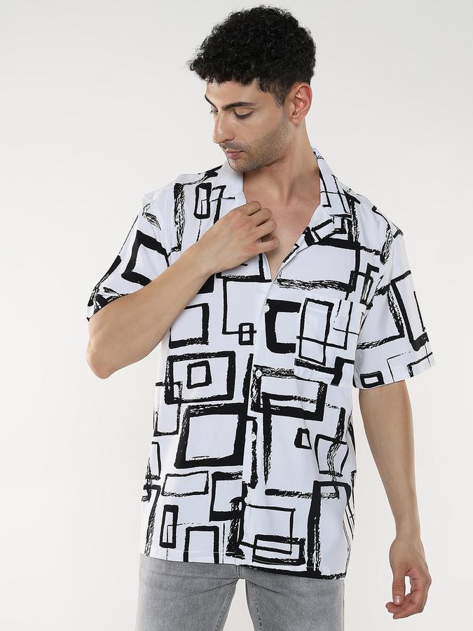 Men Self Design Casual Shirt