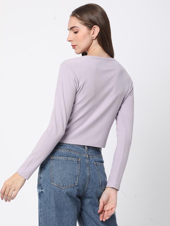 Women Ribbed Relaxed Fit Top image number 2