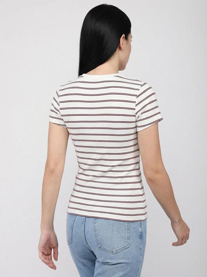 R&B Beige Solid Women Fitted Top 