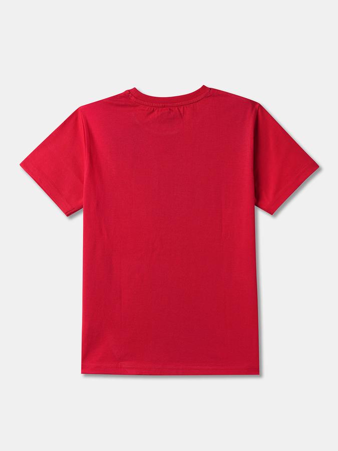 Boys Typographic Print Regular Fit Crew-Neck T-Shirt image number 1
