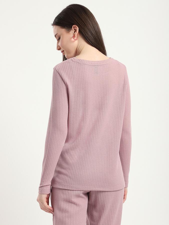 R&B Women Shell Pink Textured Lounge Set