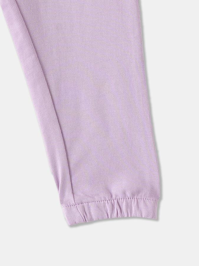 Girls Cotton Regular Fit Drawstring Waist Cuffed Hem Joggers