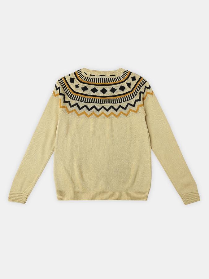 R&B Boys' White Printed Sweater