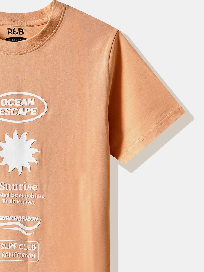 Boys Cotton Regular Fit Crew Neck Graphic T-shirt