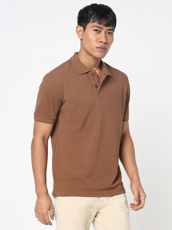 Solid Men Peter Pan Collar T-Shirt image number 3