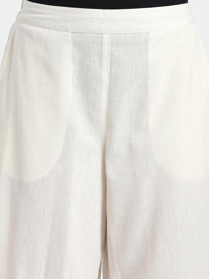 R&B Women Off White Embroidery Regular Fit Ethnic Trouser