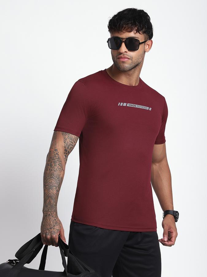 R&B Men's Plum Printed T-Shirt