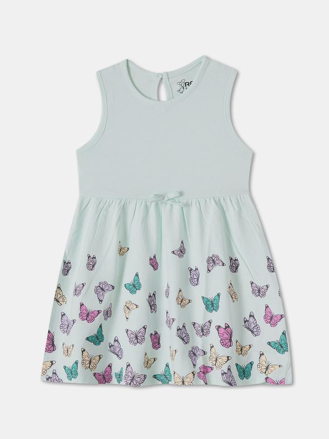 R&B Baby Girls Knee Length Casual Dress with Short Sleeves