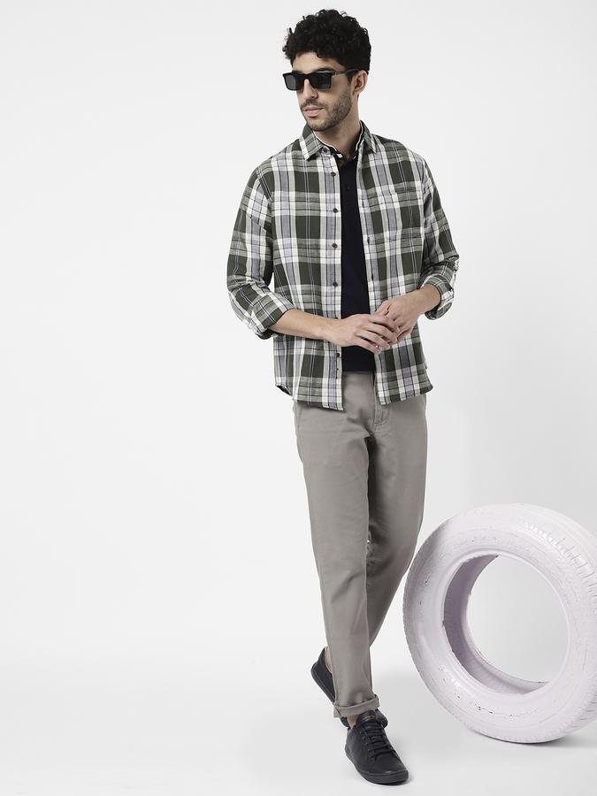 R&B Men Olive Casual Shirts image number 1