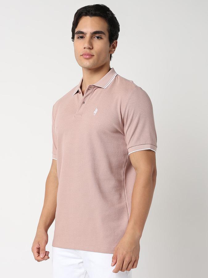 Self Design Men Peter Pan Collar T-Shirt image number 2