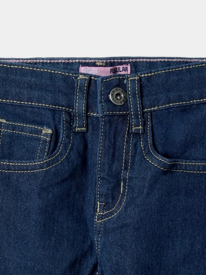Girls Straight Fit Jeans with 5-Pocket Styling image number 3