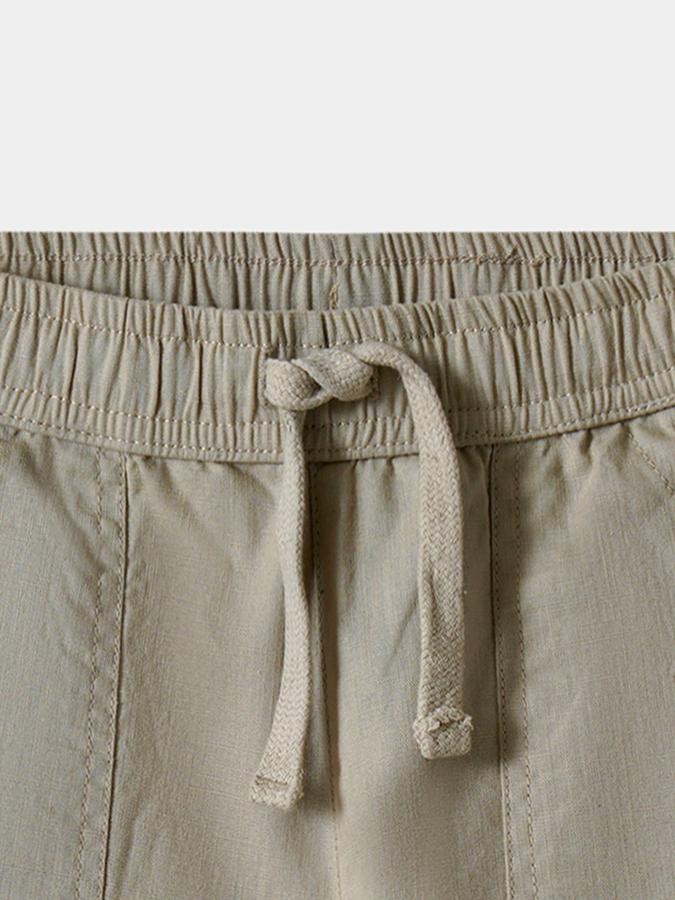 Boys Cotton Regular Fit Drawstring Waist Clean Hem Trousers