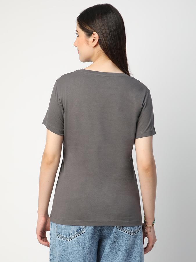 Women Cotton Regular Fit Crew Neck Graphic T-shirt