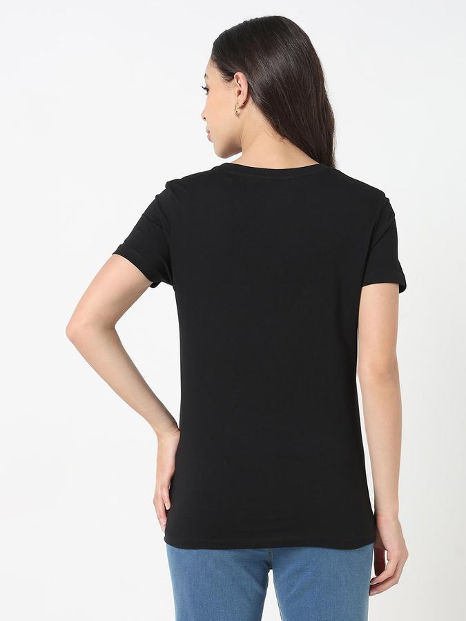Women Cotton Relaxed Fit Crew Neck Graphic T-shirt