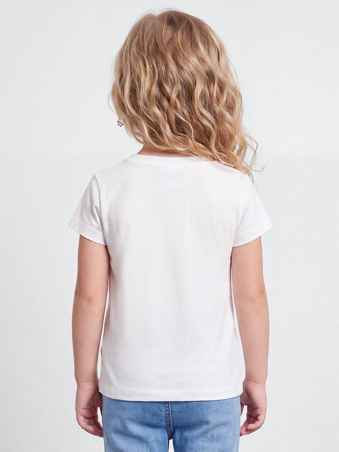 R&B Girls Ivory Kawaii Graphic Print  Short Sleeves Pure Cotton T-shirt
