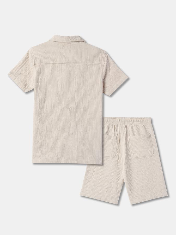 Boys Ribbed Shirt & Shorts Set image number 1