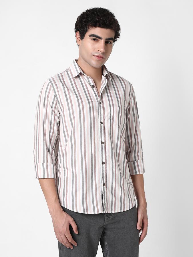 R&B Men's Pink Striped Shirt