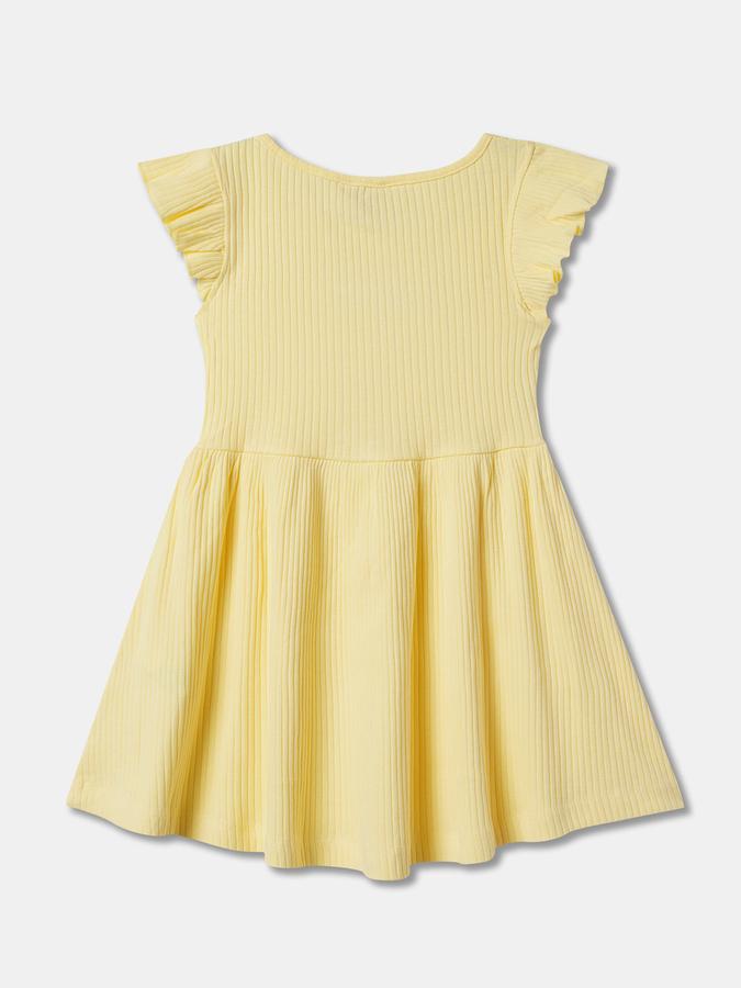 Girls Cotton A-Line Boat Neck Printed Dress