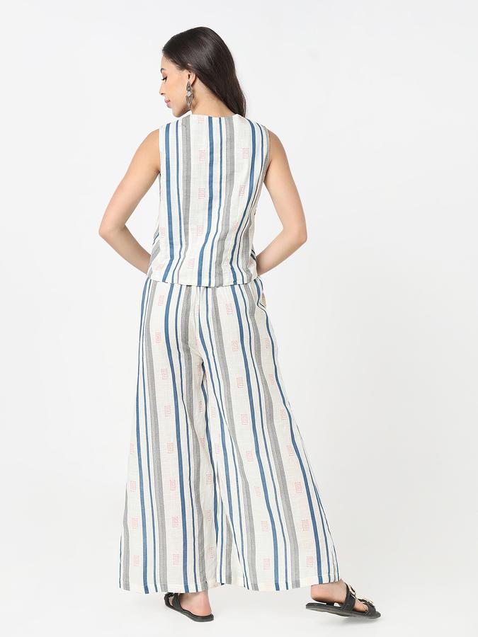 R&B Women's Ivory Striped Co-ord Set