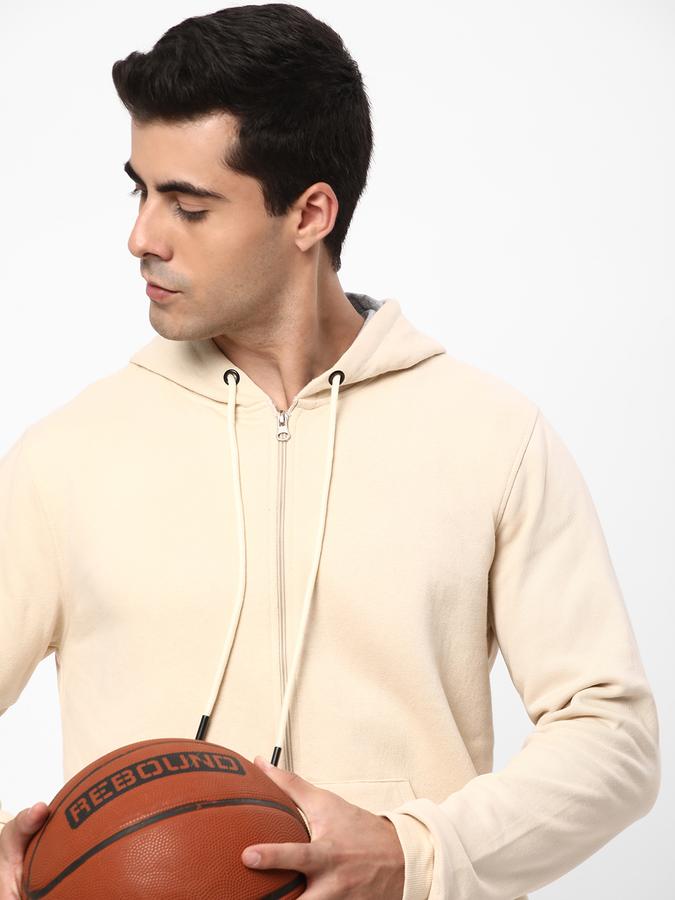 Men Cotton Regular Fit Hooded Jacket