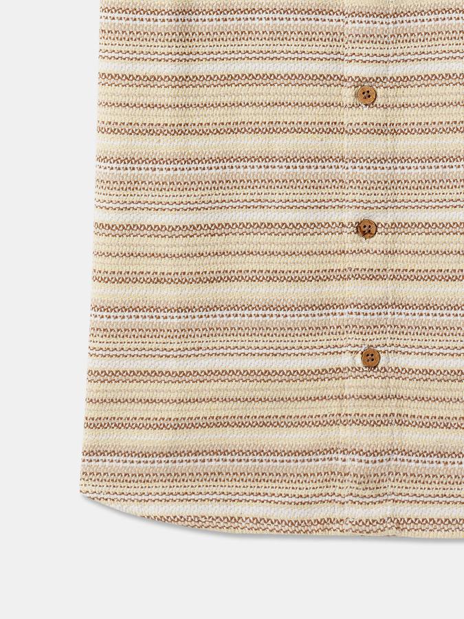 Boys Polyester Regular Fit Long Sleeve Striped Shirt